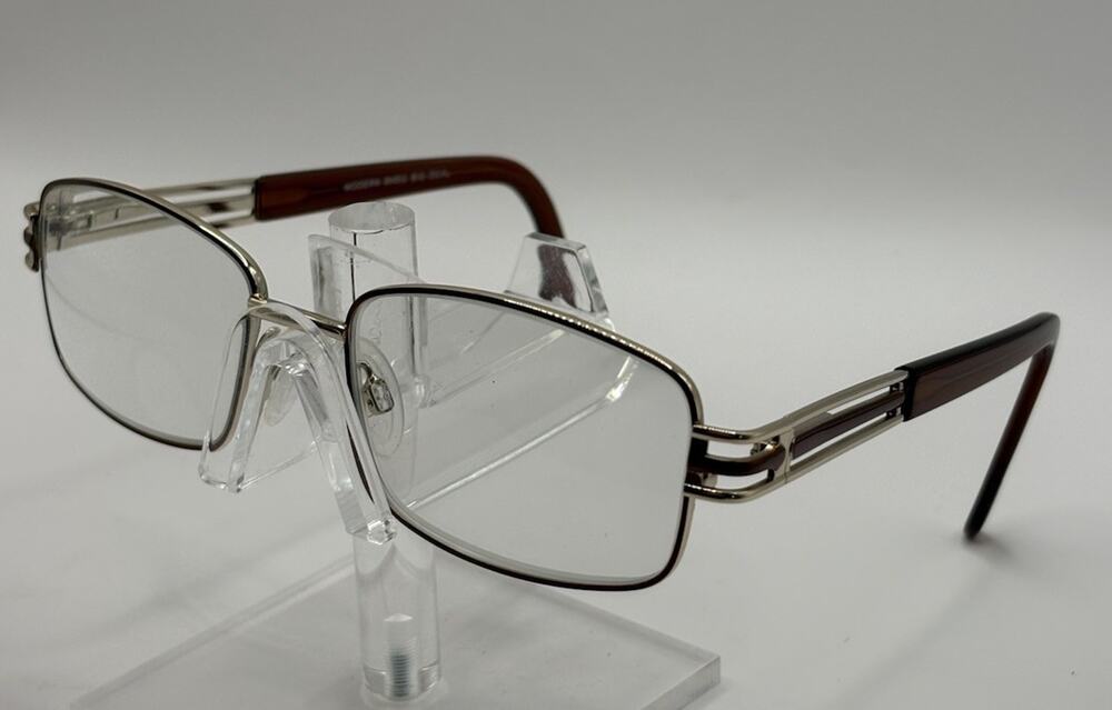 BMEC Big Deal Brown Gold 55-18-145 Metal Rectangle Eyeglass Frames